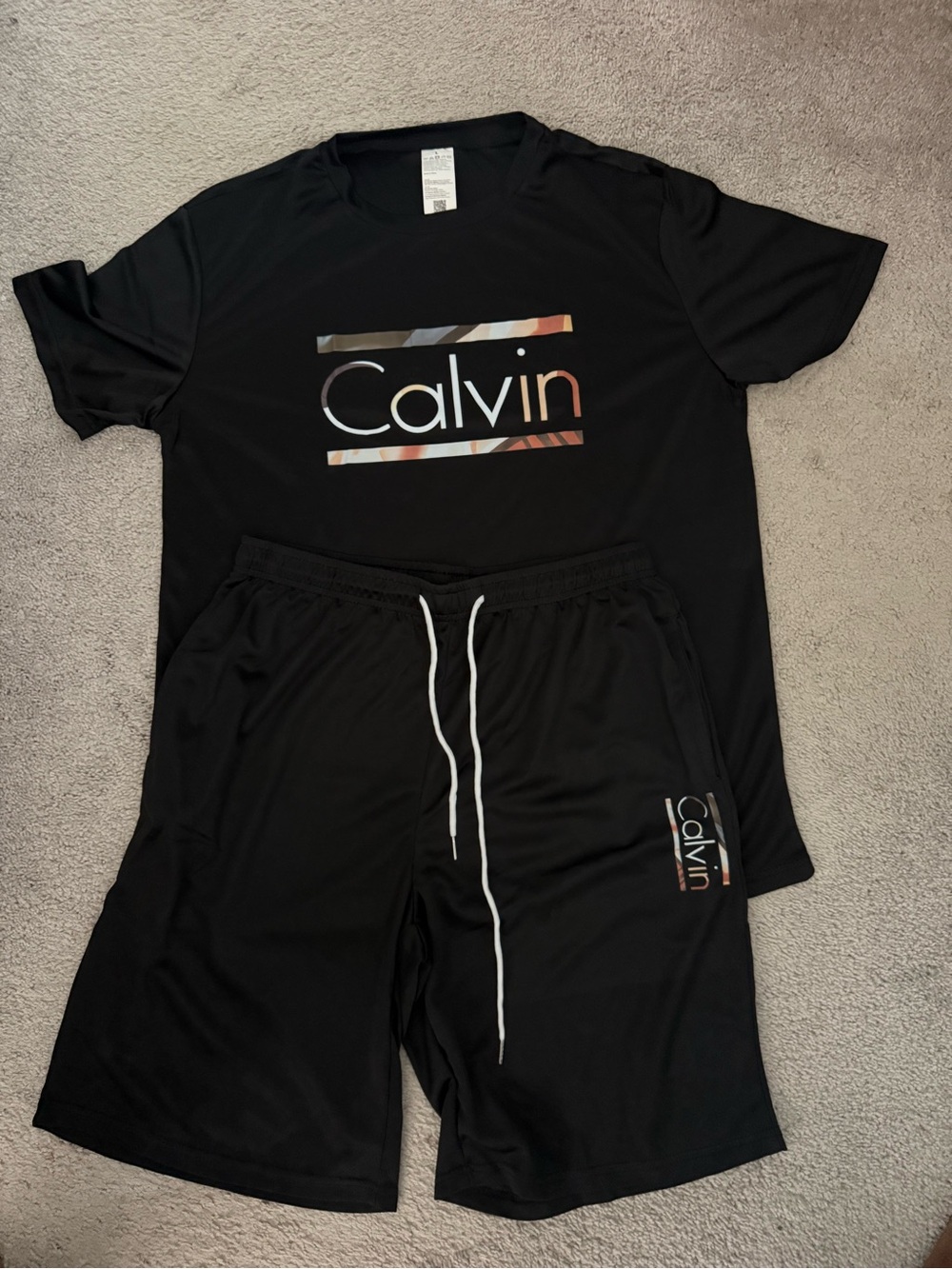 Calvin Men's Black Pajama Set with Logo - Picture 3 of 3